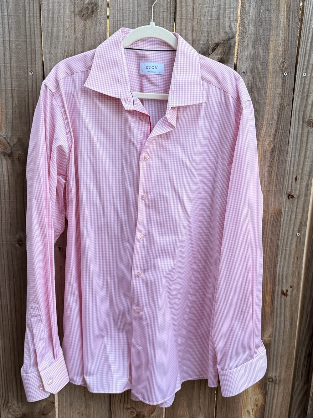 Eton Light Pink Gingham Dress Shirt